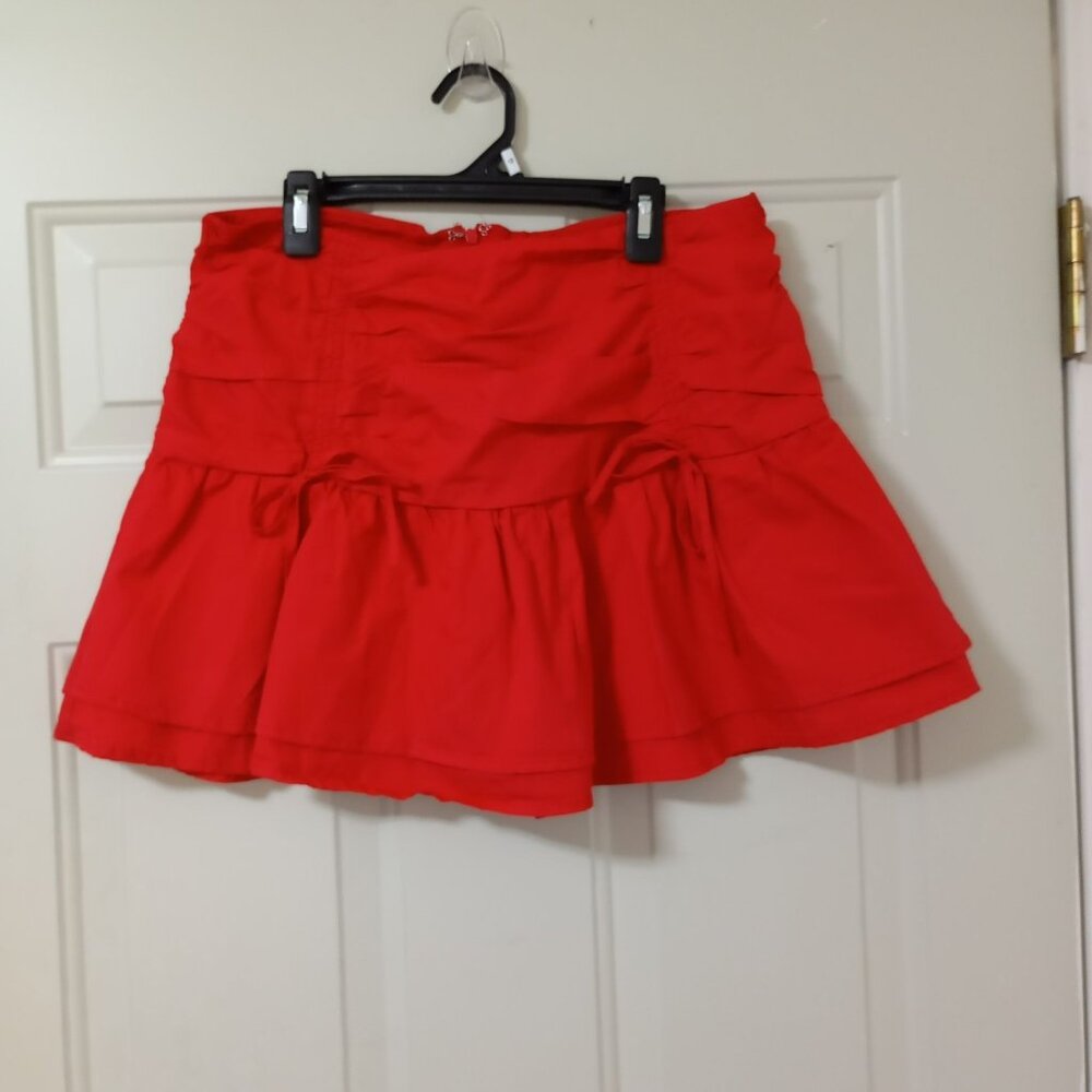 Day + Moon Red Womens Skort Large Cotton/Polyester Blend